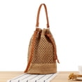 thumbnail image 3 of Jiibva Summer Woven Rattan Handbag Bags, Women Straw Shoulder Bag Drawstring Straw Purse Beach Shoulder Tote Handbags for Women, 3 of 7