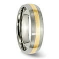 thumbnail image 3 of Primal Steel Titanium Brushed with 14K Yellow Inlay 6mm Band, 3 of 9