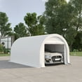 thumbnail image 2 of Outsunny 10' x 16' Carport Storage Tent Anti-UV PE Portable Garage, White, 2 of 10