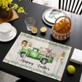 thumbnail image 3 of Easter Placemats Set of 4, Spring Truck Rabbit Flowers Eggs Green Check Placemats for Dining Table, Place Mats for Kitchen Tabletop, Waterproof Wipeable Dining Table Mats Set, 3 of 9