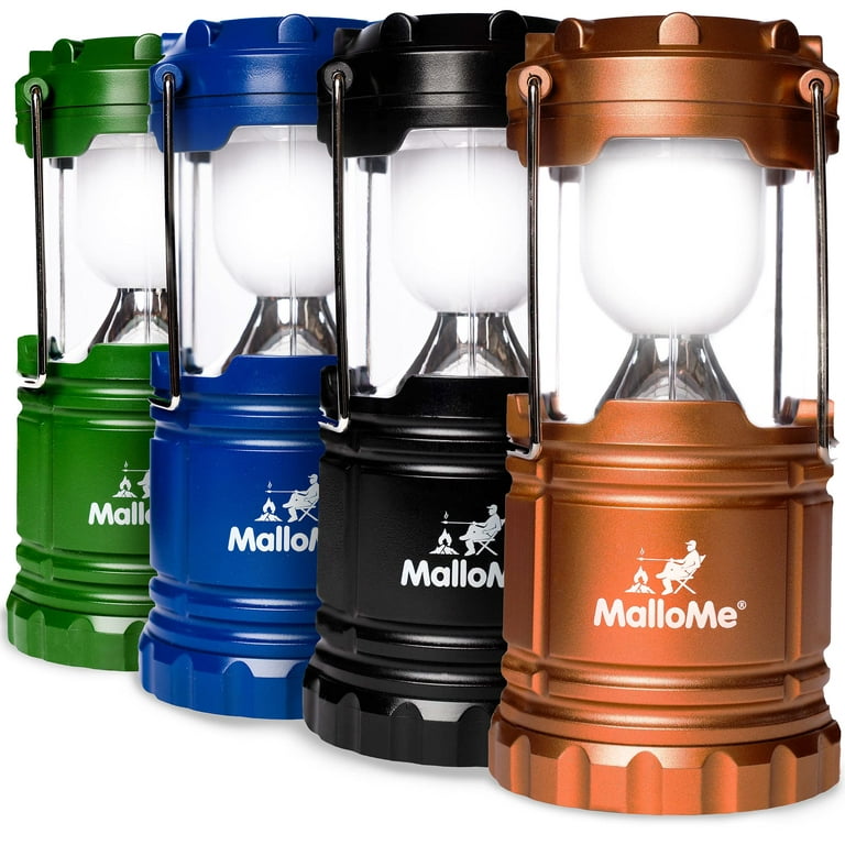 MalloMe Lanterns Battery Powered LED - Camping Lantern Emergency Hurricane Lights - Portable Camp Tent Lamp Light Operated at Home, Indoor, Power