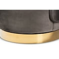 thumbnail image 5 of Baxton Studio Saffi Glam and Luxe Grey Velvet Fabric Upholstered Gold Finished Swivel Accent Chair, 5 of 6