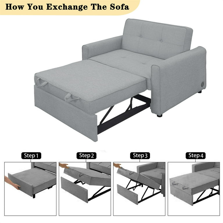 48 Convertible Sleeper Sofa Bed, Multi-Functional Adjustable