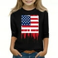 thumbnail image 2 of GERsome Girls 4th of July Patriotic Tops American Flag Graphic Tees 3/4 Sleeve Crewneck T Shirts Loose Fit Summer USA Flag Stars Stripes Tops, 7-8 Years, 2 of 4