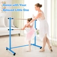 thumbnail image 3 of Patiojoy 47�� Double Ballet Barre, Freestanding Adjustable Dancing Barre Beech Wood Ballet Bar W/ Anti-Slip Footpads 5 Adjustable Heights Blue, 3 of 9