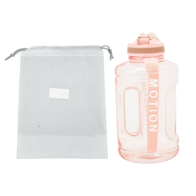 1500ml Large Capacity Sports Water Bottle Portable Scale Marking Poping Cover Straw Cup Outdoor Fitness Water Storage Bottle Pink