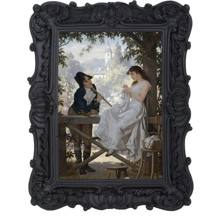EP Antique Picture Frames 5x7 Vintage Victorian Ornate Picture Frames with Front Glass Wall Mount and Tabletop Gothic Home Decor Retro Gallery Wall Decor,1 Pack,Black