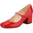 thumbnail image 3 of JENN ARDOR Women's Pumps Low Heel Dress Shoes for Women Closed Toe Chunky Mary Jane Work Pumps Shoes Oxfords, 3 of 5