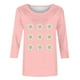 thumbnail image 3 of Tops de Cuello Redondo para las Mujeres Moda Impresa 3/4 Mangas Blusa Casual Top, Estante de Imitación, 3 of 5