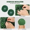 thumbnail image 5 of Artificial Topiaries Boxwood Trees 16 Inch Tall 2 Pieces Ball Shape Faux Topiaries All Year Green Decorative Balls for Backyard Balcony Garden Wedding Home Decor, 5 of 6