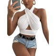 thumbnail image 5 of Baby Sweetie Women Summer Tank Tops, Cross Halter Neck Backless Close-Fitting Crop Tops for Street Party, 5 of 7