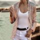 thumbnail image 2 of Gibobby Blazer mujer casual Blazer De Mujer Chaqueta De Traje De Manga Larga Chaqueta Bolero Traje Cárdigan De Gabardina(Caqui,CH), 2 of 5