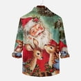thumbnail image 4 of IROINNID Christmas Long Sleeve Shirt for Men Funny Santa Print Button Up Shirt Gift Xmas Vacation Shirt,Red, 4 of 5