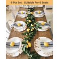 thumbnail image 4 of 13 Inch Round Placemats Set of 6, Brown Yellow Eucalyptus Leaves Non Slip Heat Insulation PP Table Mats, Watercolor Spring Summer Botanical Washable Place Mats for Kitchen Dining Party Table Decor, 4 of 7