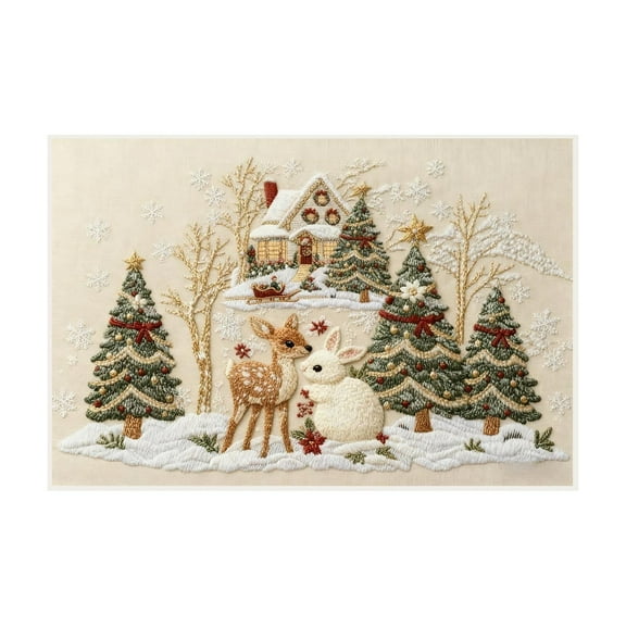 Christmas Decor Doormat Holiday Outdoor Front Door Rugs, Christmas Embroidered Bathroom Carpet Entrance Doormat, Elk & Rabbit Design Farmhouse Entryway Mat Rugs, Christmas Welcome Mat