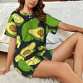 thumbnail image 4 of Fotbe Fresh Avocado Print Pajama Set for Women 2 Piece Loungewear Short Sleeve Tops and Shorts Set Soft Sleepwear-Large, 4 of 7