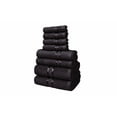 Dewall Maisons 8-Piece Black Cotton Towel Set - Soft Washcloths, High ...