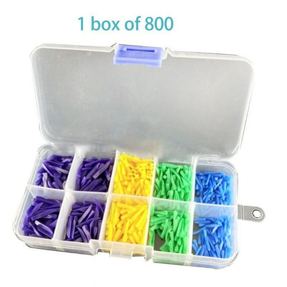 XISAOK 800Pcs/Box 4 Sizes Dental Disposable Teeth Diastema Plastic Wedges Consumable Or