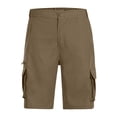 thumbnail image 4 of Xdegoge Workout Shorts Men Elastic Waisted Knee Length Short Pants Lightweight Breathable Casual Loose Cargo Pants Summer Hiking Gym Work Outfits With Multi Zipper Pockets, 4 of 6