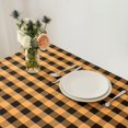 thumbnail image 4 of Checkered Tablecloth Stain Resistant Waterproof Wrinkle Resistant Washable Heavy Weight Table Cloth Gingham for Dining Room Halloween Decoration, Rectangle 60 x 120 Inch Black and Orange, 4 of 6