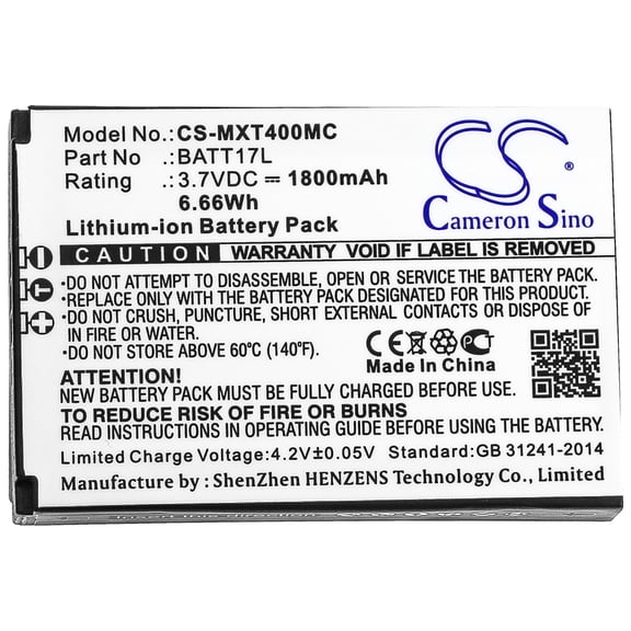 1800mAh Midland BATT17L Battery for XTC400 XTC450