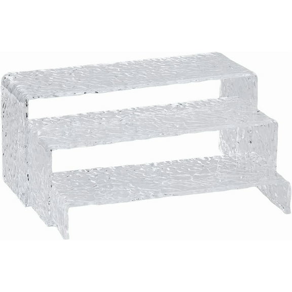 3 Sizes Acrylic Display Risers Rectangular Clear Acrylic Showcase Glass Grain Fixtures Collectible Display Stand Transparent Tiered Display Stand