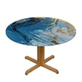 thumbnail image 3 of PIKWEEK Abstract Decor Blue Gold Marbling Pictures Waterproof Resistant Fabric Round Tablecloth White, 3 of 8