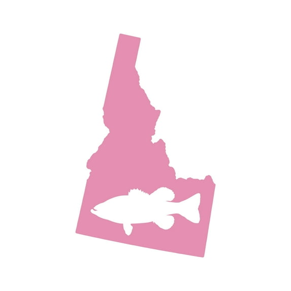 Idaho Bass Sticker Decal Die Cut - Self Adhesive Vinyl - Weatherproof - Made in USA - Many Color and Sizes - state shaped largemouth sport fishing fish id
