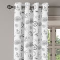 thumbnail image 3 of Ambesonne Sea Shells Grommet Curtain, Nautical Pattern, 50" x 63", White and Charcoal Grey, 3 of 6