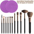 thumbnail image 4 of Limpiador de brochas de maquillaje YalSfty de silicona de doble cara, 2 piezas, 4 of 7
