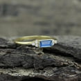 thumbnail image 3 of Yellow Gold Natural London Blue Topaz Ring, Baguette Engagement Ring Dainty Ring, Minimalist Ring, For Women Daily Wear Ring, 3 of 3