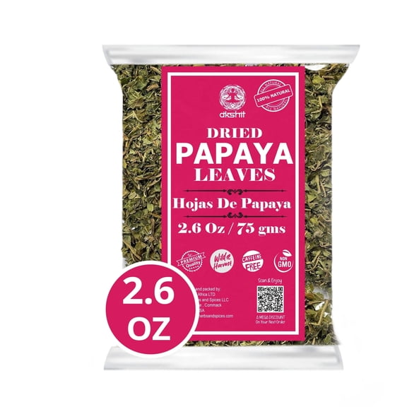 Akshit Dried  Papaya Leaves, 100% Natural,  Loose Leaf Tea, Non-GMO. 2.6 Oz