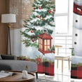 thumbnail image 4 of Red Plaid Christmas Semi Sheer Curtains 72 Inch Length 2 Panels Set,Snowman Xmas Tree Snowflake Gifts Wooden Sheer Kitchen Curtain Voile Window Curtain for Living Room Bedroom Rod Pocket Drapes, 4 of 7