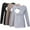 Black/Brown/White Stripe, variant on Women's Long Sleeve Maternity Nursing Tops Shirts Breastfeeding Clothes 3-Pack