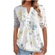 thumbnail image 1 of Blusa informal de manga corta con cuello en V y malla de encaje con estampado floral para mujer OAVQHLG3B Store lin121212, 1 of 4