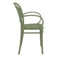 thumbnail image 4 of Luxury Commercial Living 33.5" Olive Green Stackable Outdoor Patio XL Arm Chair, 4 of 6
