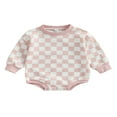 thumbnail image 1 of PENGXIANG Bébé Garçon Filles Manches Longues Damier Imprimé Sweat-Shirt Rompers Combinaison Vêtements, 1 of 7