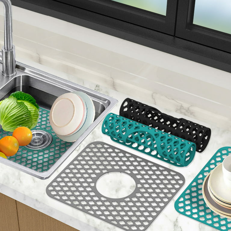 2-Pack Kitchen Sink Mat: PVC Eco-Friendly Adjustable Sink Protector, Sink  liner Pad