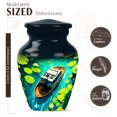 thumbnail image 2 of JAGASY Boat Small Urns for Human Ashes Keepsake, Black Urn for Ashes Adult Male, White Lotus & Wooden Boat Decorative Urns for Sister, Cremation Urn for Brother, (3 Inch), 2 of 7