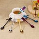thumbnail image 4 of (Multicolor) Cucharadita para gatos Cucharadita de acero inoxidable Paquete de 7 cucharas de café colgantes Diseño de mini gatito Cuchara para agitar Té Leche Café Postre Bebida Batido, 4 of 5