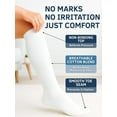 thumbnail image 2 of Special Essentials Diabetic Socks for Men & Women – Non-Binding Over The Calf Extra Wide Top Cotton Neuropathy Socks (White - 4 Pairs, X-Large), 2 of 6