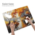 thumbnail image 4 of 500 PCS Fall Stream 500 Piece Oil Painting Jigsaw Puzzles,Relax And Enjoy The Fun Of Solving Puzzles,Family Leisure,Stress Relief And Entertainment,Stunningly Vibrant Colors,Retro Wooden Puzzle, 4 of 6