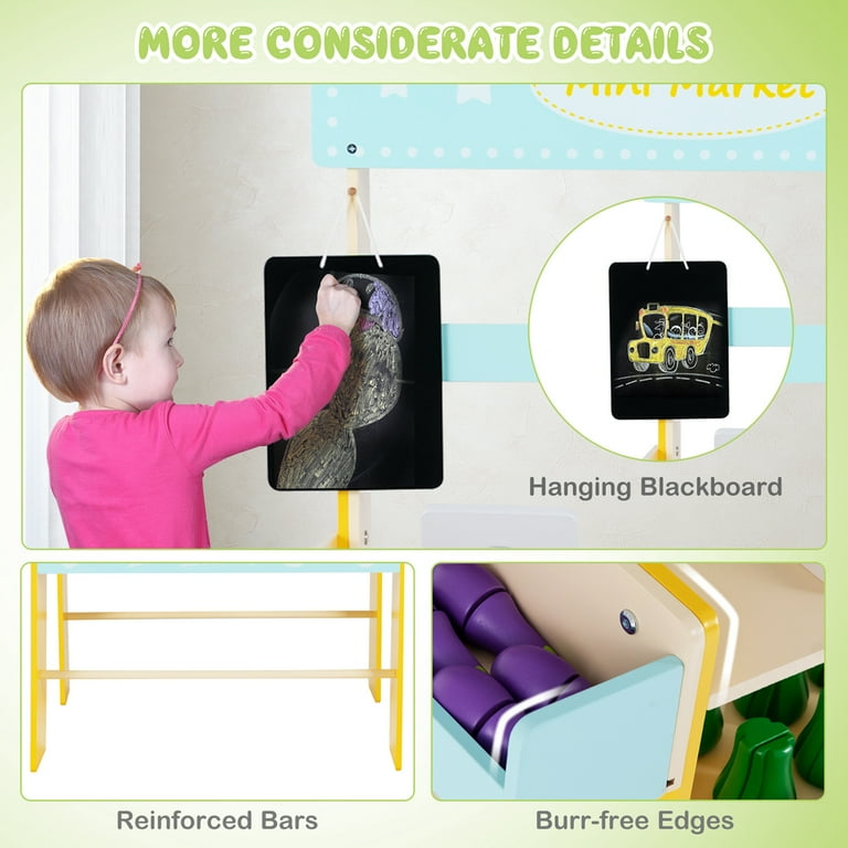 Costway Kid's Pretend Play Grocery Store, Supermarket Playset with