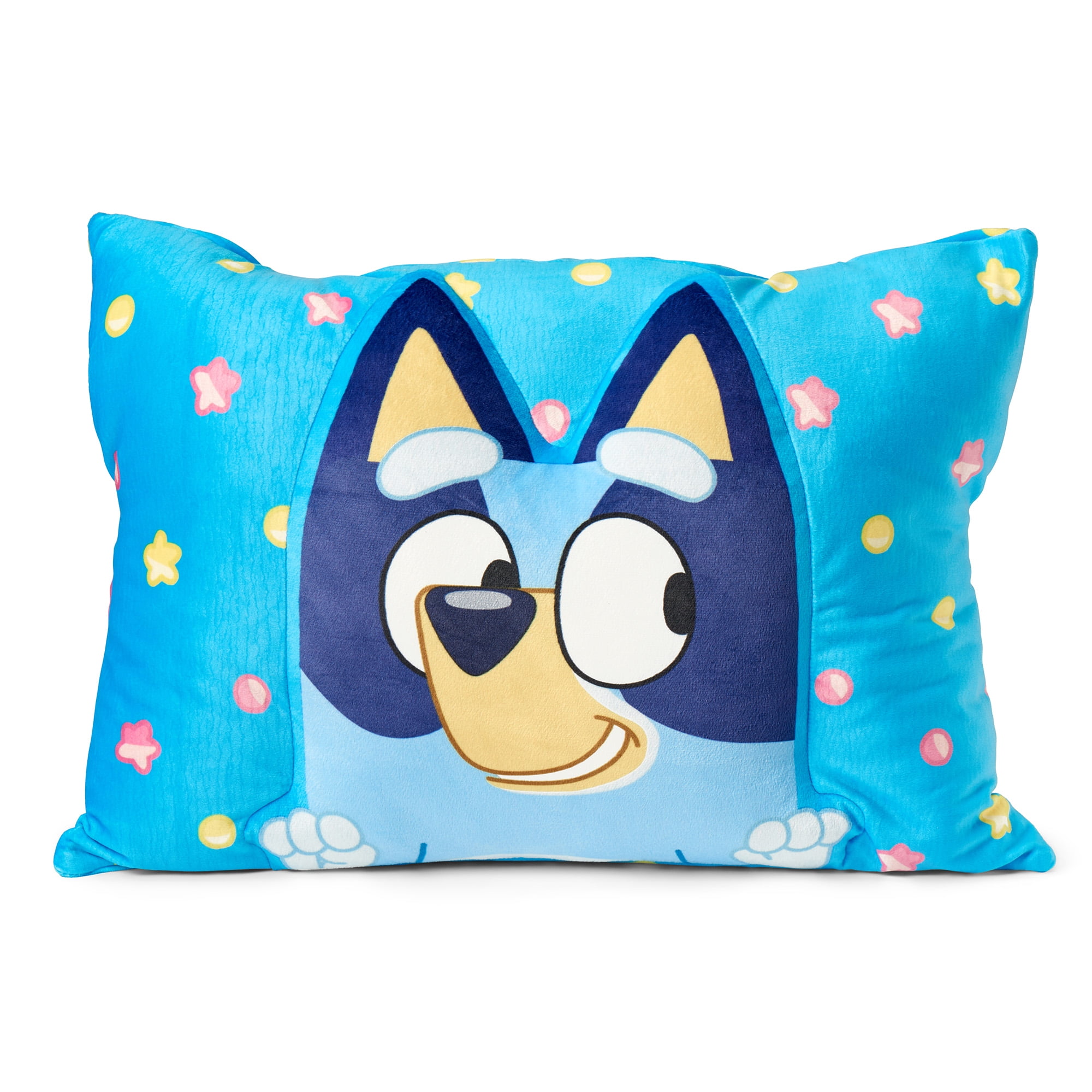 Bluey Party Pups Silk Touch Throw Blanket 50X60 inches with Plush Pocket Pillow 14X20 inches – Ultra Soft Plush Character Pillow for Kids