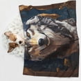 thumbnail image 6 of Yiaed Oil Painting Tribal Wolf Print Dog Blankets-Cat Blanket Washable for Couch Protection,Puppy Blanket, Soft Plush Reversible Throw Furniture Protector-Large, 6 of 8