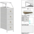 thumbnail image 5 of Narrow Dresser Tall Skinny Storage Tower Vertical Slim Chest of Drawers with Charging Station Small Nightstand Side Table for Bedroom, Bathroom, Small Spaces (White, 4 Drawers), 5 of 6