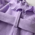 thumbnail image 6 of Infant Baby Girl Clothes Solid Jumpsuit Sleeveless Ruffle Halter Bodysuit Bell-Bottoms Pants Outfits Set Purple 3-6 Months, 6 of 6