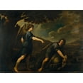thumbnail image 2 of Andrea Vaccaro 14x12 Black Ornate Wood Framed Double Matted Museum Art Print Titled: Tobias and the Fish (circa 1640), 2 of 5