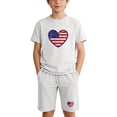 thumbnail image 2 of DJDLJWCJ Girls Outfit Sets Girls Crewneck T Shirts and Elastic Waist Summer Shorts Cute Clothing Sets White Size 9, 2 of 10