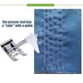 thumbnail image 5 of Pie para coser líneas rectas, incluye regla con guía ajustable para fijar el margen de costura, color plateado, plateado, 5 of 5
